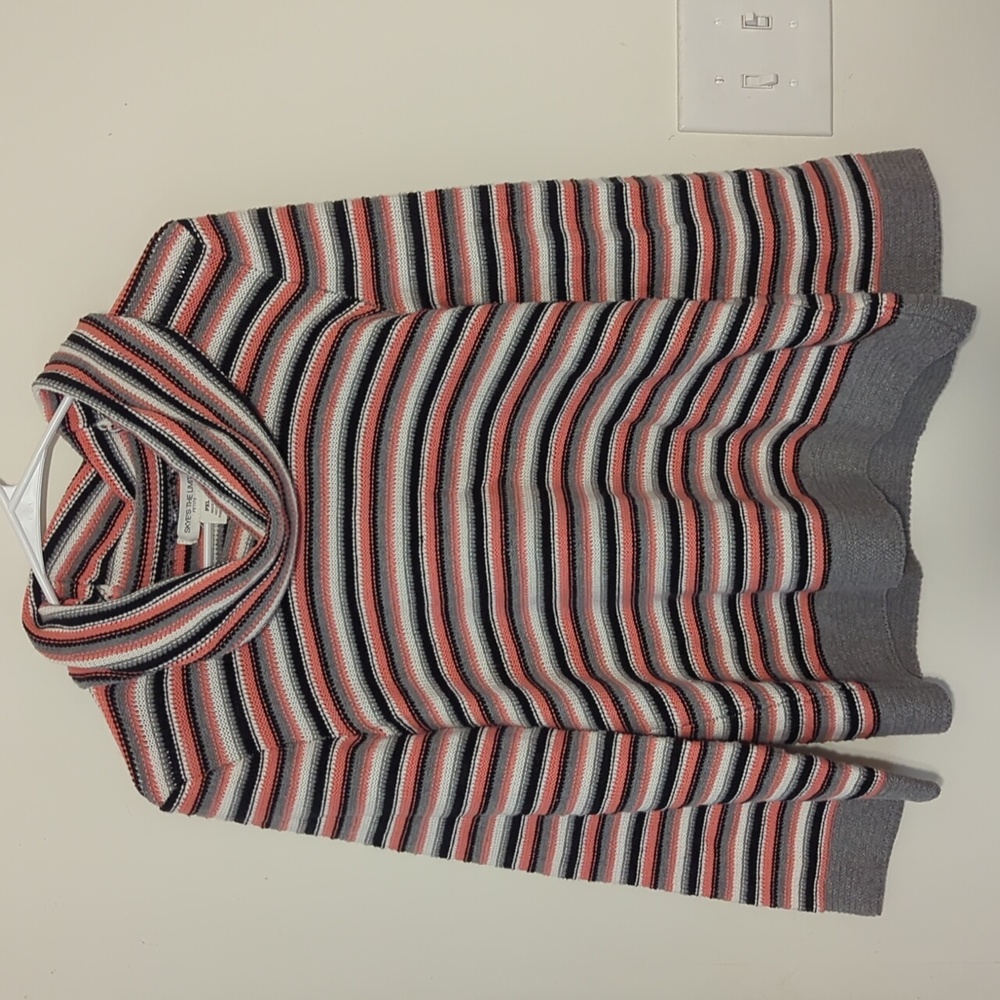Skye's the Limit woman's Pink Striped turtleneck sweater size petite XL